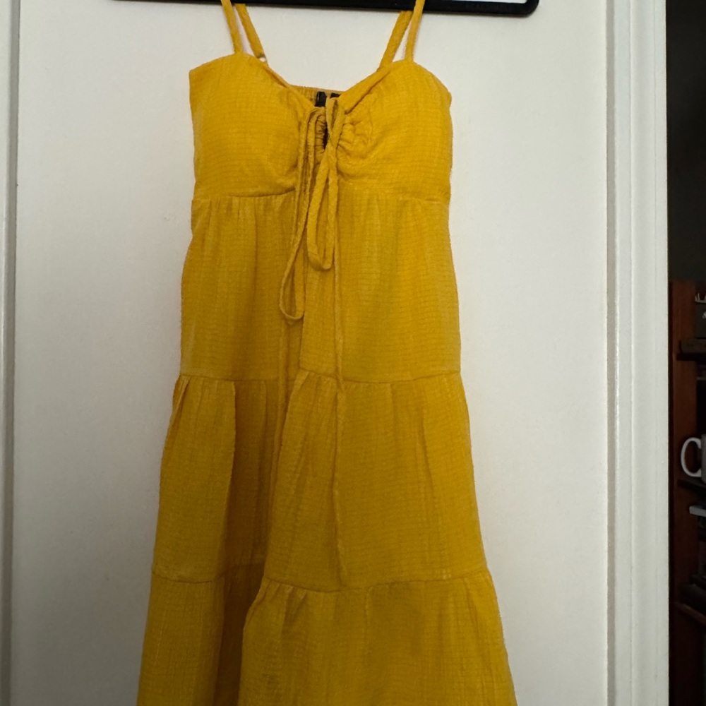 Yellow Tiered Mini Sundress